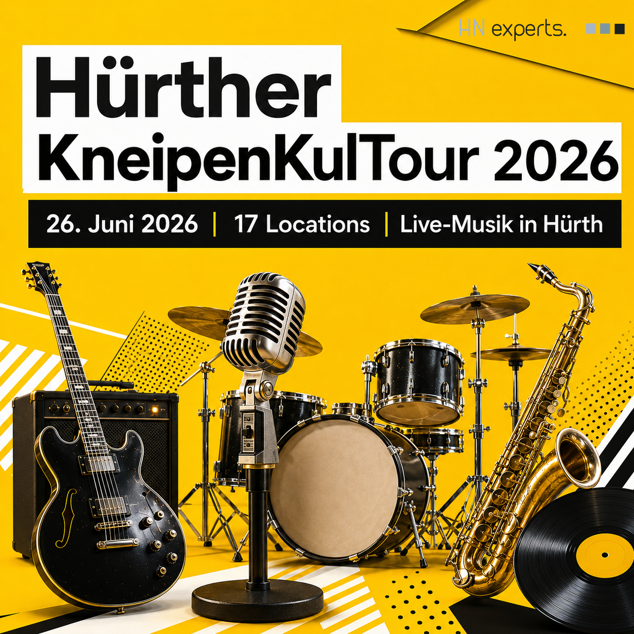 KneipenKulTour 2026 - 26. Juni 2026 - 17 Locations - Live-Musik in Hürth